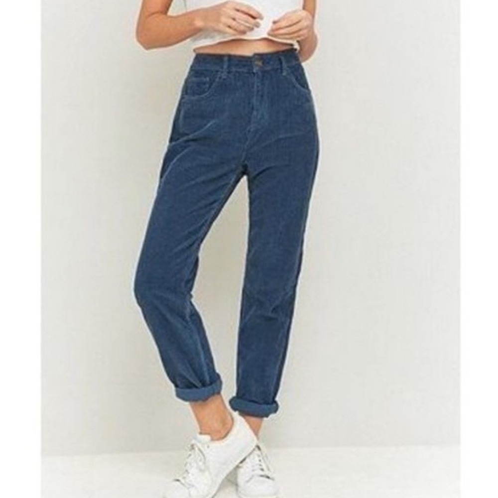 BDG | Urban Outfitters | Navy Blue Corduroy High‎ Waisted Mom Jeans, Size 30